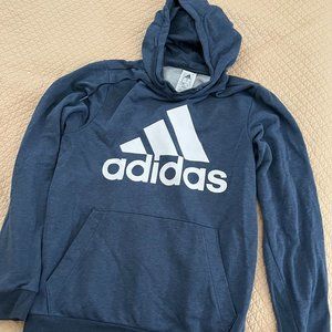 Adidas Blue Logo Hoodie, Mens Small EUC VERY SOFT!